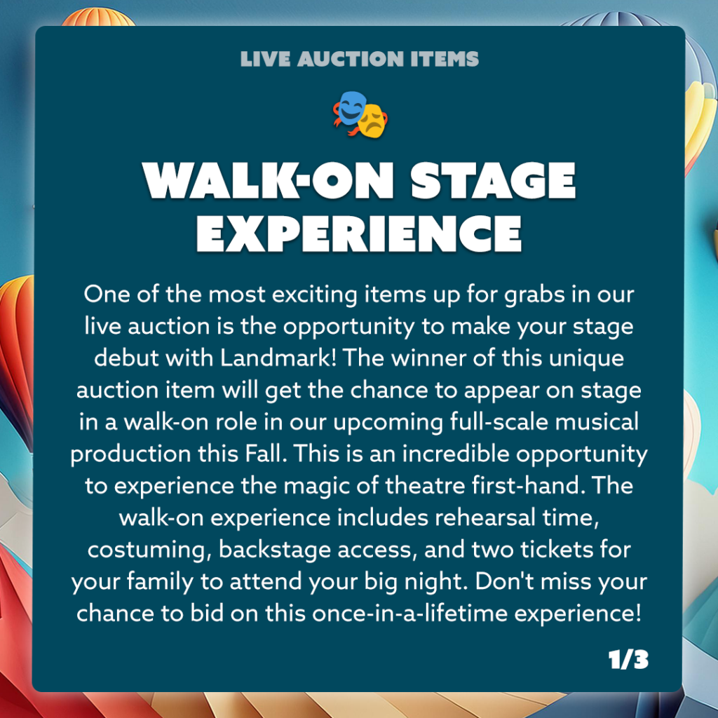 Auction item - walk-on stage experience