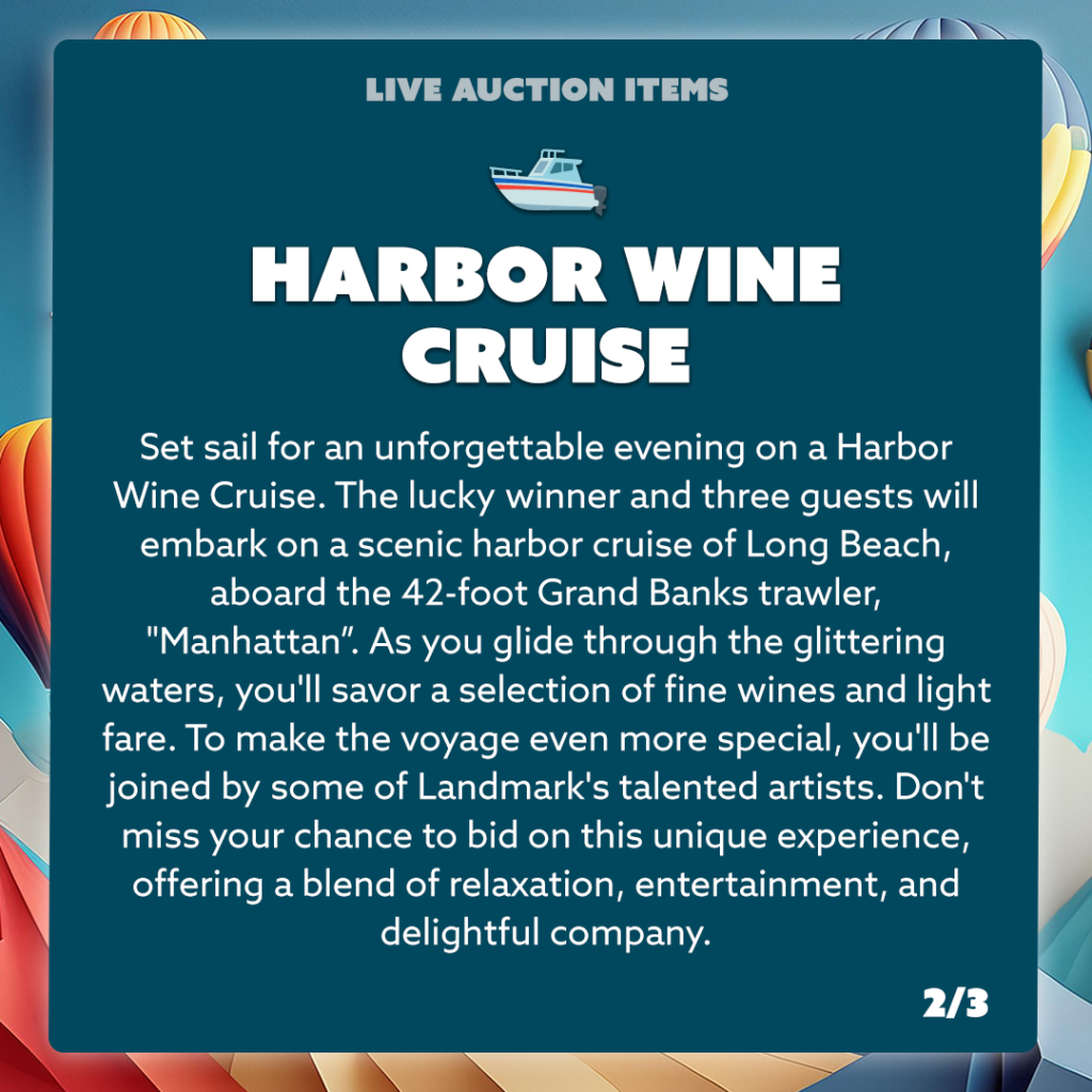 auction item - Harbor wine cruise